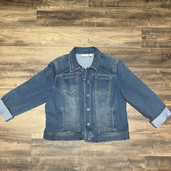 Chico's Jackets & Blazers - Platinum Chicos Denim Rhinestones Jacket